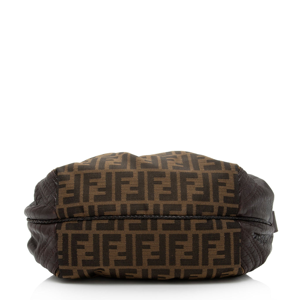 Fendi Tortuga Leather Zucca Spy Baby Satchel (SHF-FazHBh)