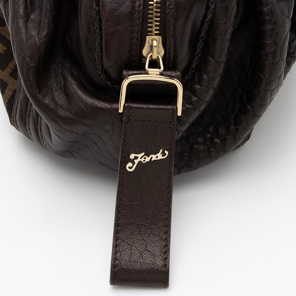 Fendi Tortuga Leather Zucca Spy Baby Satchel (SHF-FazHBh)