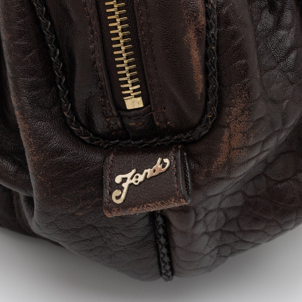 Fendi Tortuga Leather Zucca Spy Baby Satchel (SHF-FazHBh)