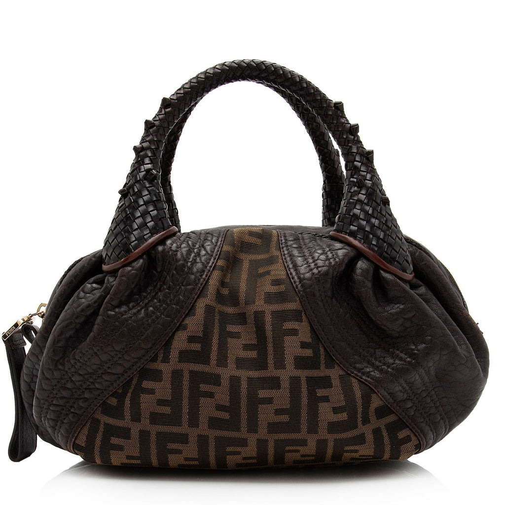 Fendi Tortuga Leather Zucca Spy Baby Satchel (SHF-FazHBh)