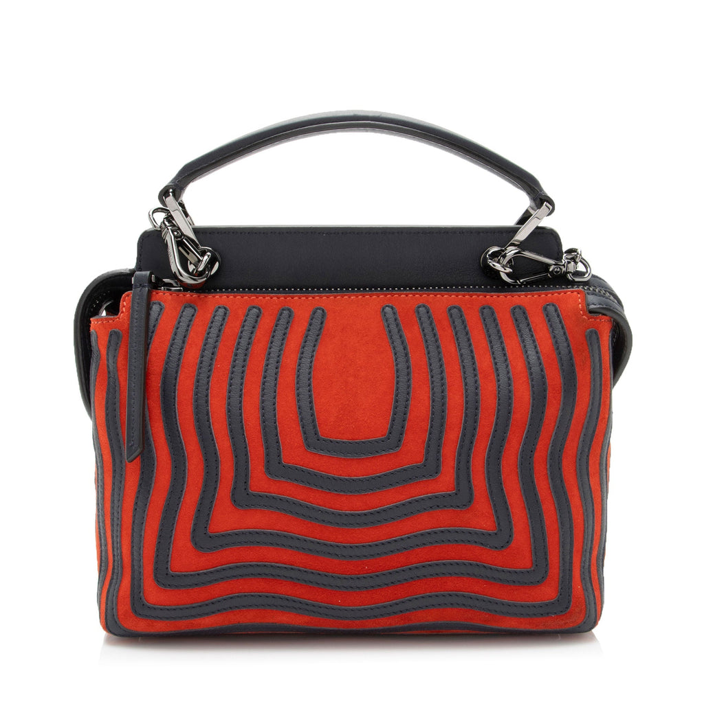 Fendi Quilted Leather Two Tone Dotcom Small Top Handle (SHF-Oq57lo)