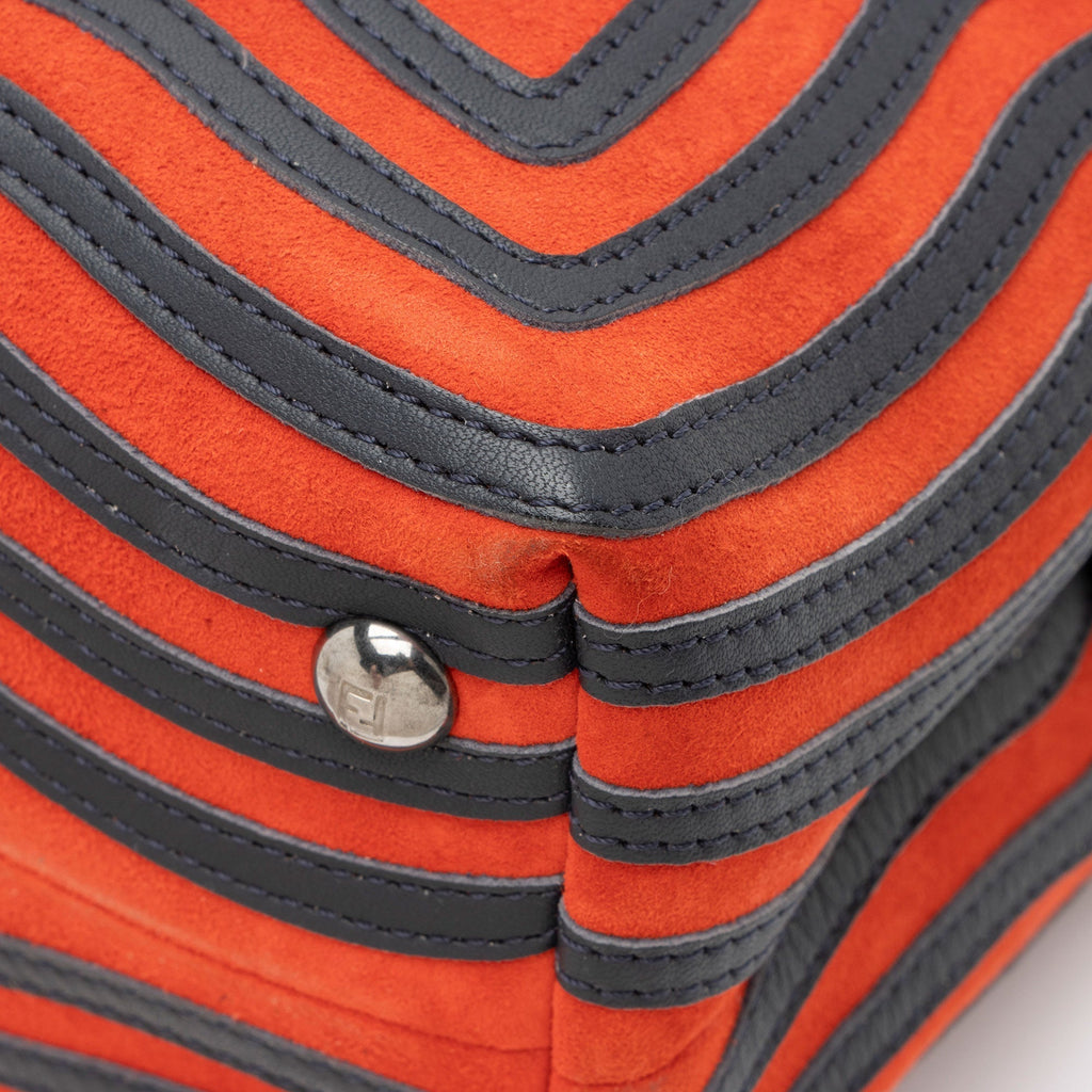 Fendi Quilted Leather Two Tone Dotcom Small Top Handle (SHF-Oq57lo)
