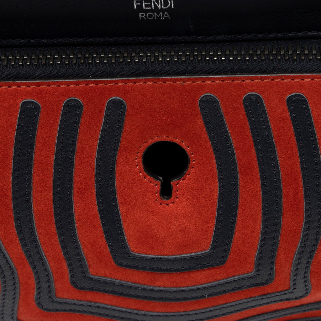 Fendi Quilted Leather Two Tone Dotcom Small Top Handle (SHF-Oq57lo)