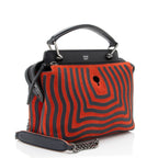 Fendi Quilted Leather Two Tone Dotcom Small Top Handle (SHF-Oq57lo)