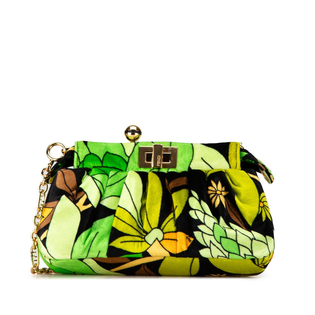 Fendi Velvet Peekaboo Click Clutch on Chain (SHG-DYS5lT)