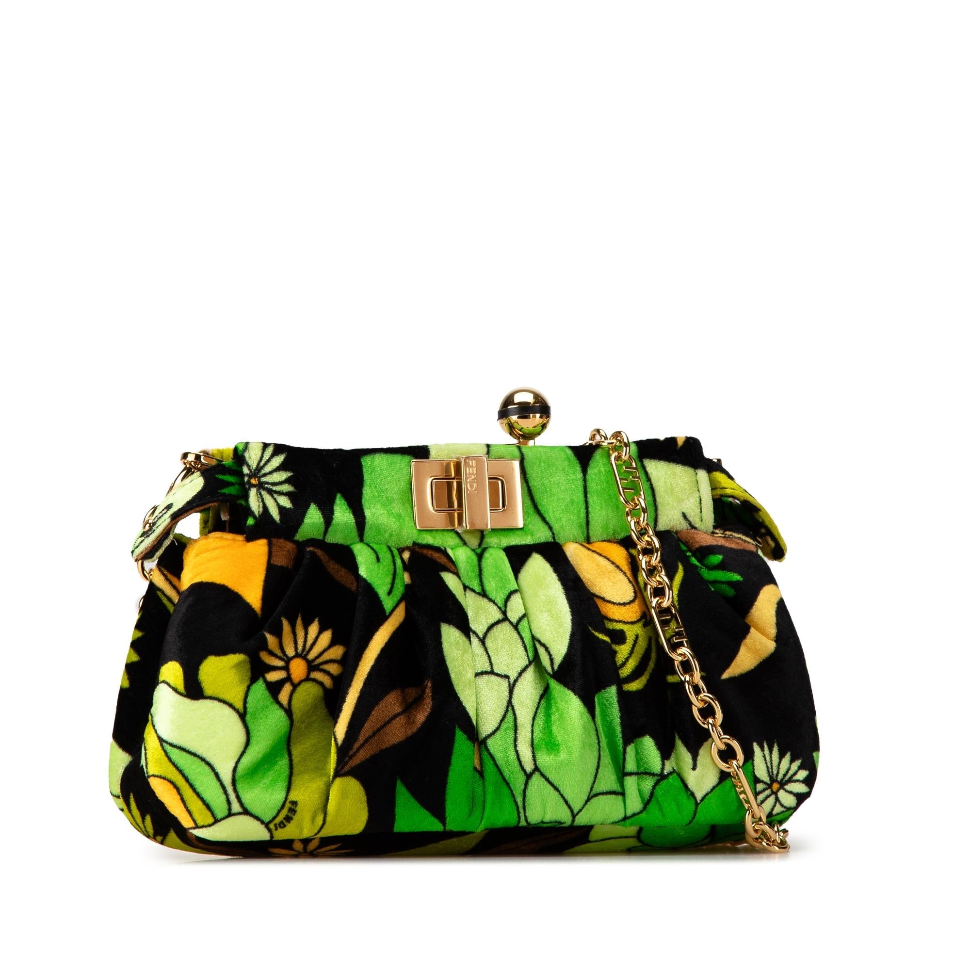 Fendi Velvet Peekaboo Click Clutch on Chain (SHG-DYS5lT)