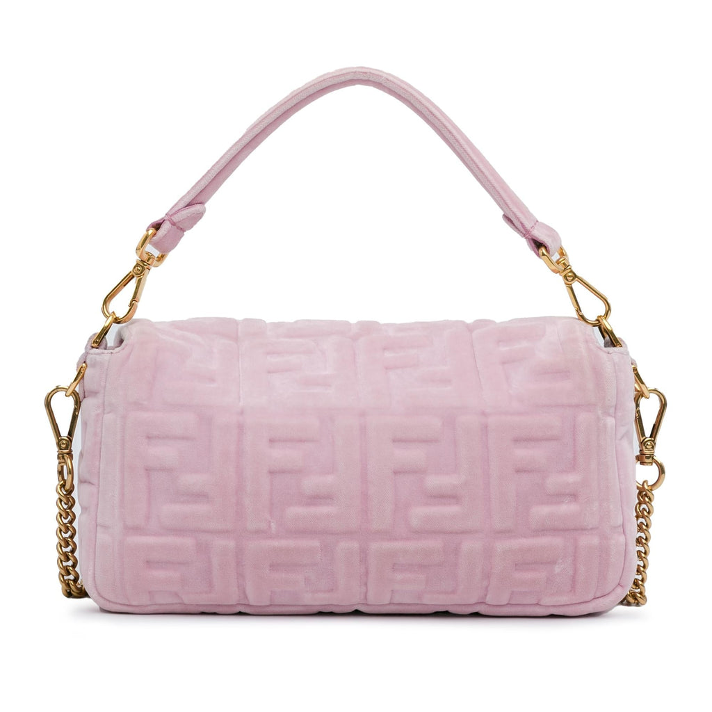 Fendi Velvet Zucca Embossed Baguette Satchel (SHG-eV17vo)