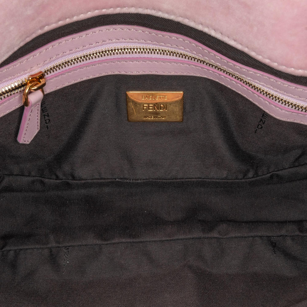Fendi Velvet Zucca Embossed Baguette Satchel (SHG-eV17vo)