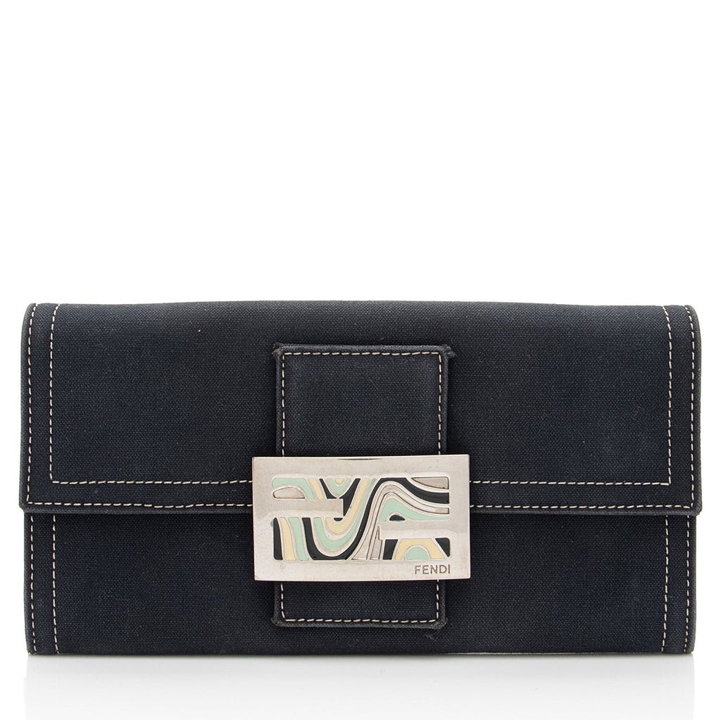 Fendi Vintage Denim Continental Wallet (SHF-2XXWBh)