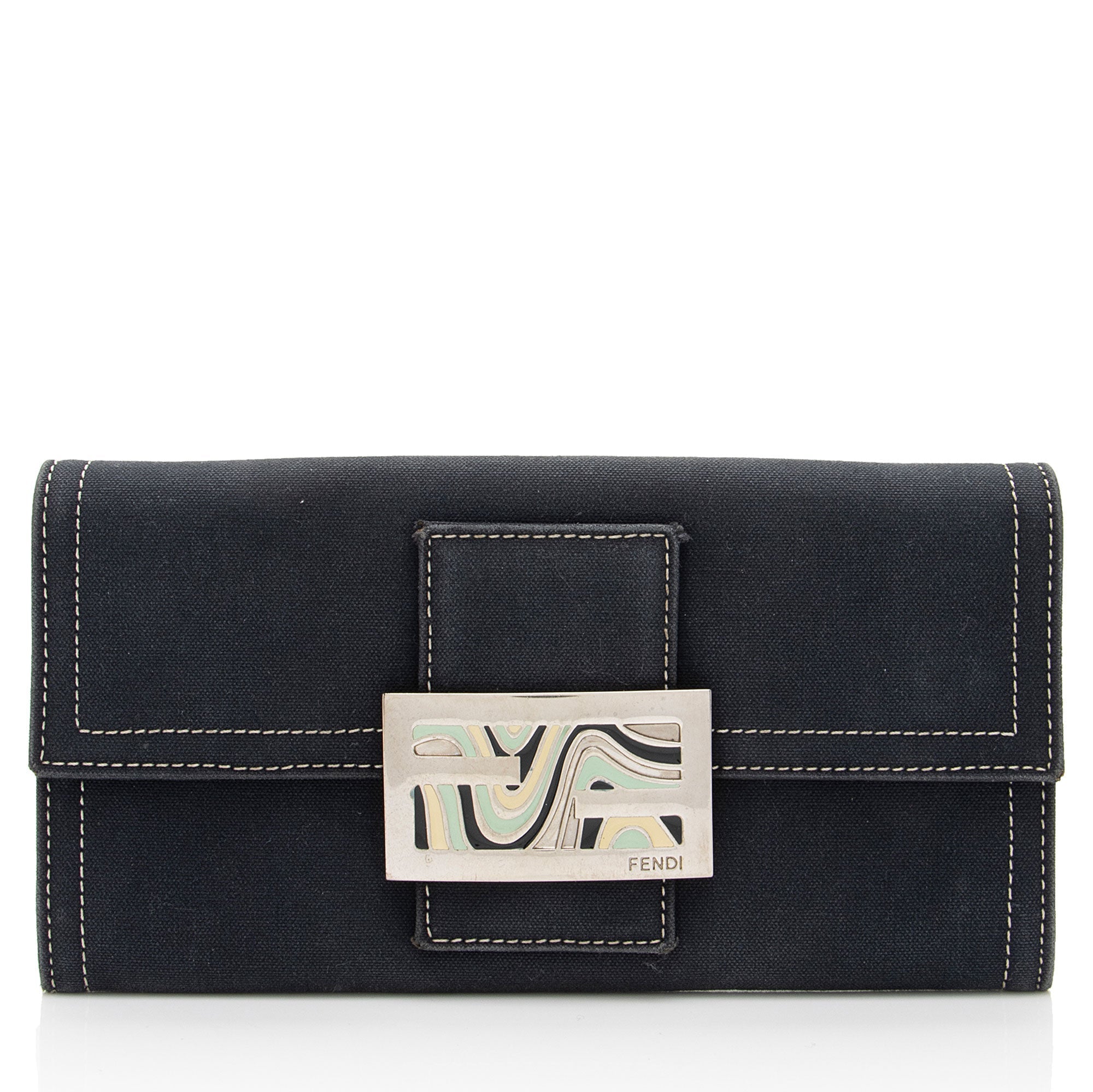 Fendi Vintage Denim Continental Wallet (SHF-2XXWBh)
