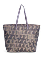 Fendi Vintage FF Logo Zucca Canvas Tote Bag Brown