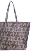 Fendi Vintage FF Logo Zucca Canvas Tote Bag Brown