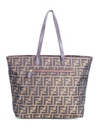 Fendi Vintage FF Logo Zucca Canvas Tote Bag Brown
