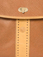 Fendi Vintage Logo Top Handle Messenger Bag Brown