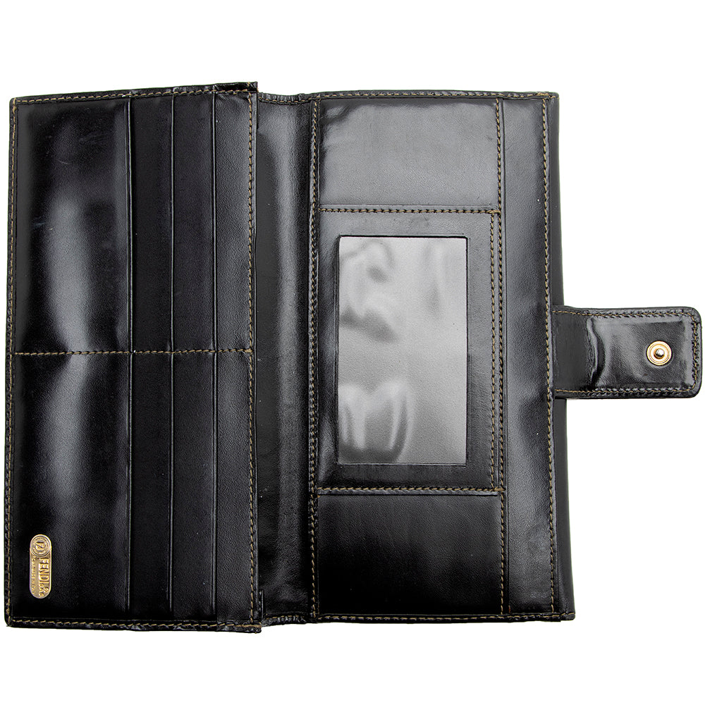 Fendi Vintage Penquin Canvas Flap Wallet (SHF-17235)