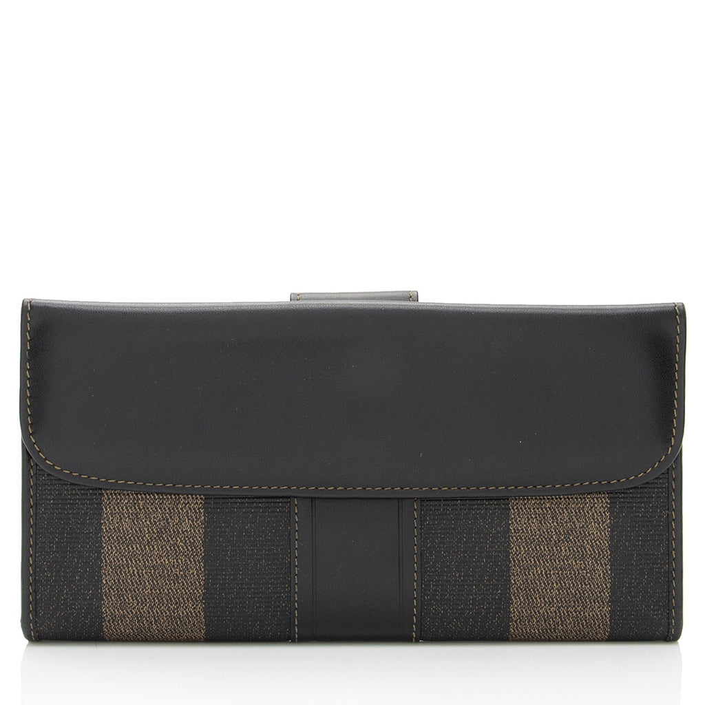 Fendi Vintage Penquin Canvas Flap Wallet (SHF-QiQsoi)