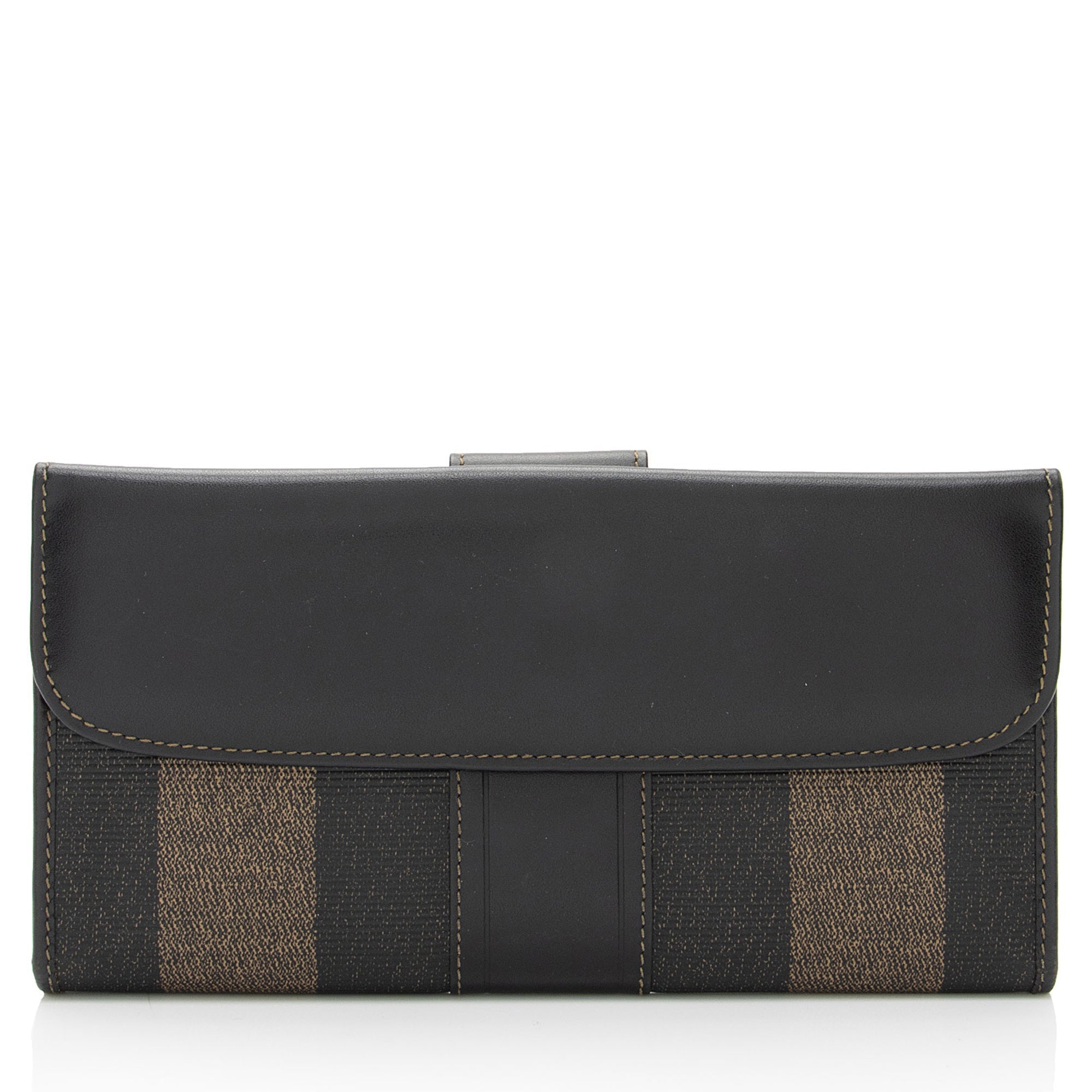 Fendi Vintage Penquin Canvas Flap Wallet (SHF-QiQsoi)