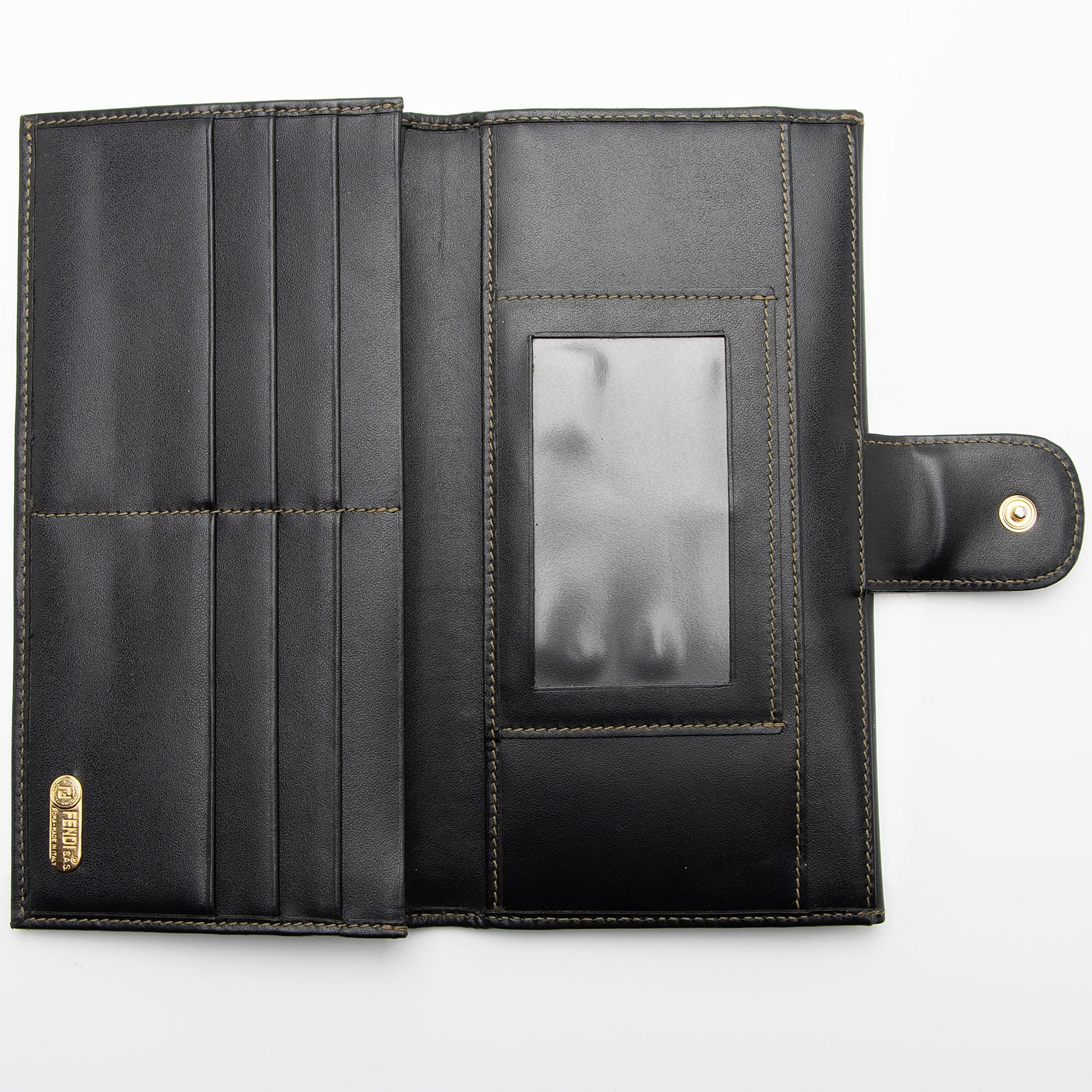 Fendi Vintage Penquin Canvas Flap Wallet (SHF-QiQsoi)