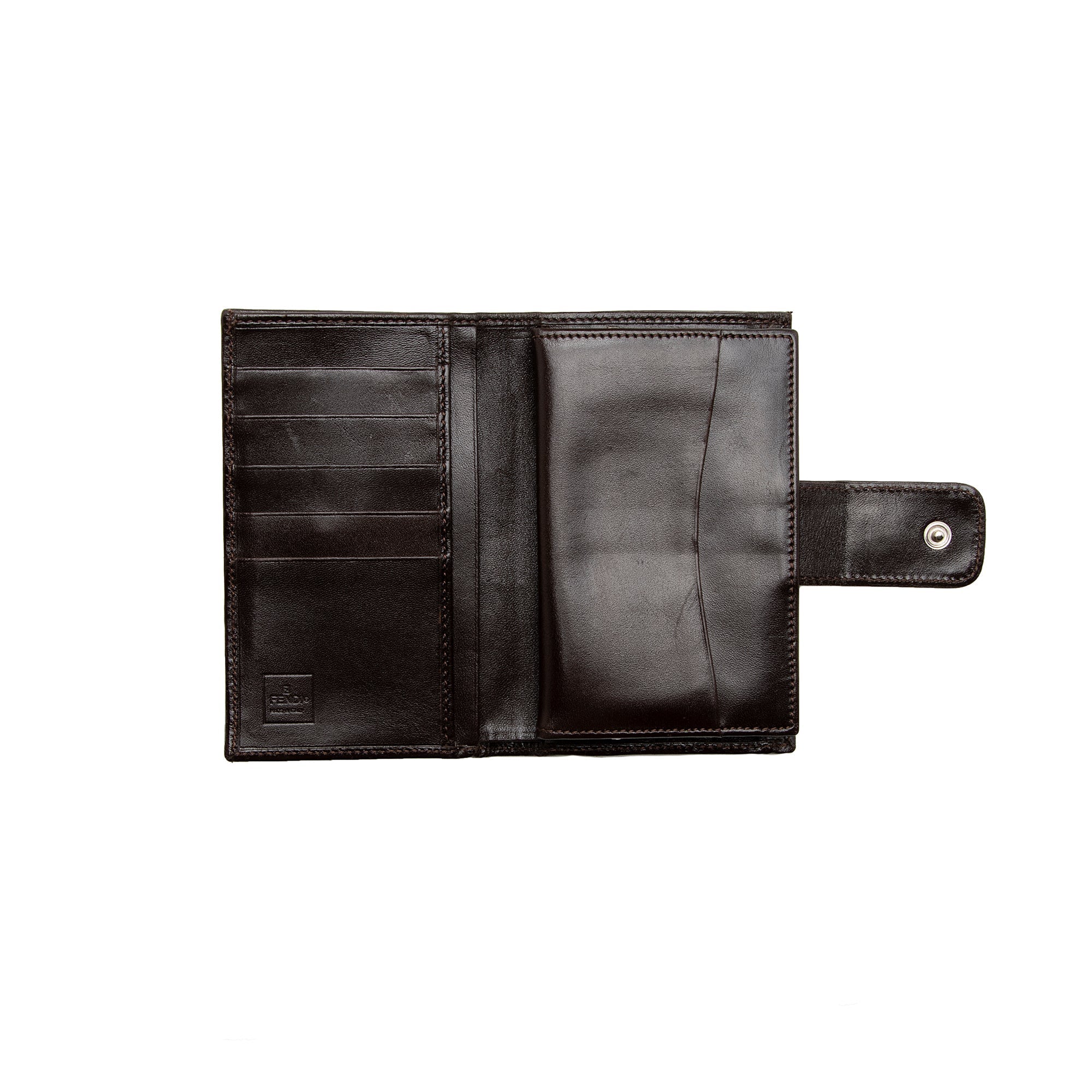Fendi Vintage Zucca Bifold Kiss-Lock Compact Wallet (SHF-22375)