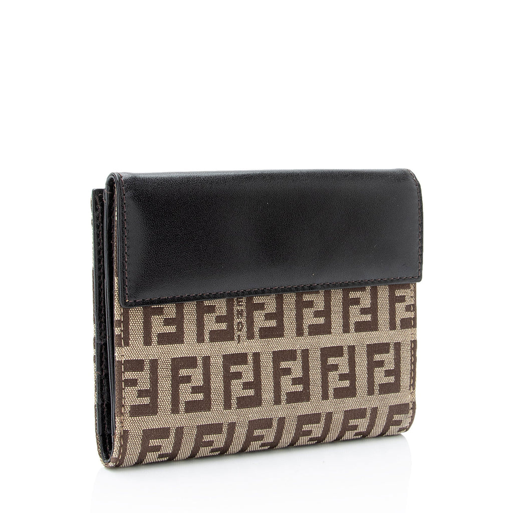 Fendi Vintage Zucchino French Wallet (SHF-vN8WMD)