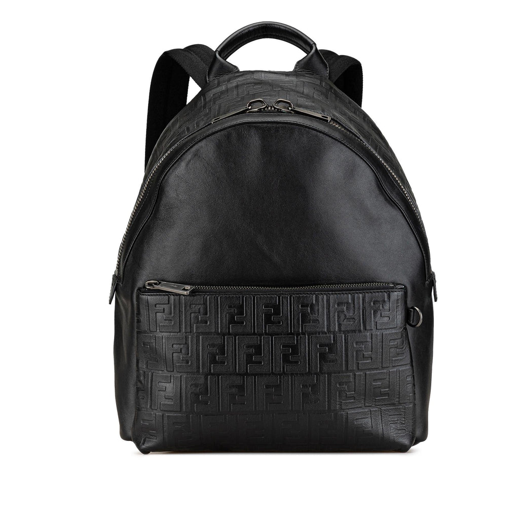 Fendi Vitello Grace Zucca Embossed Leather Backpack