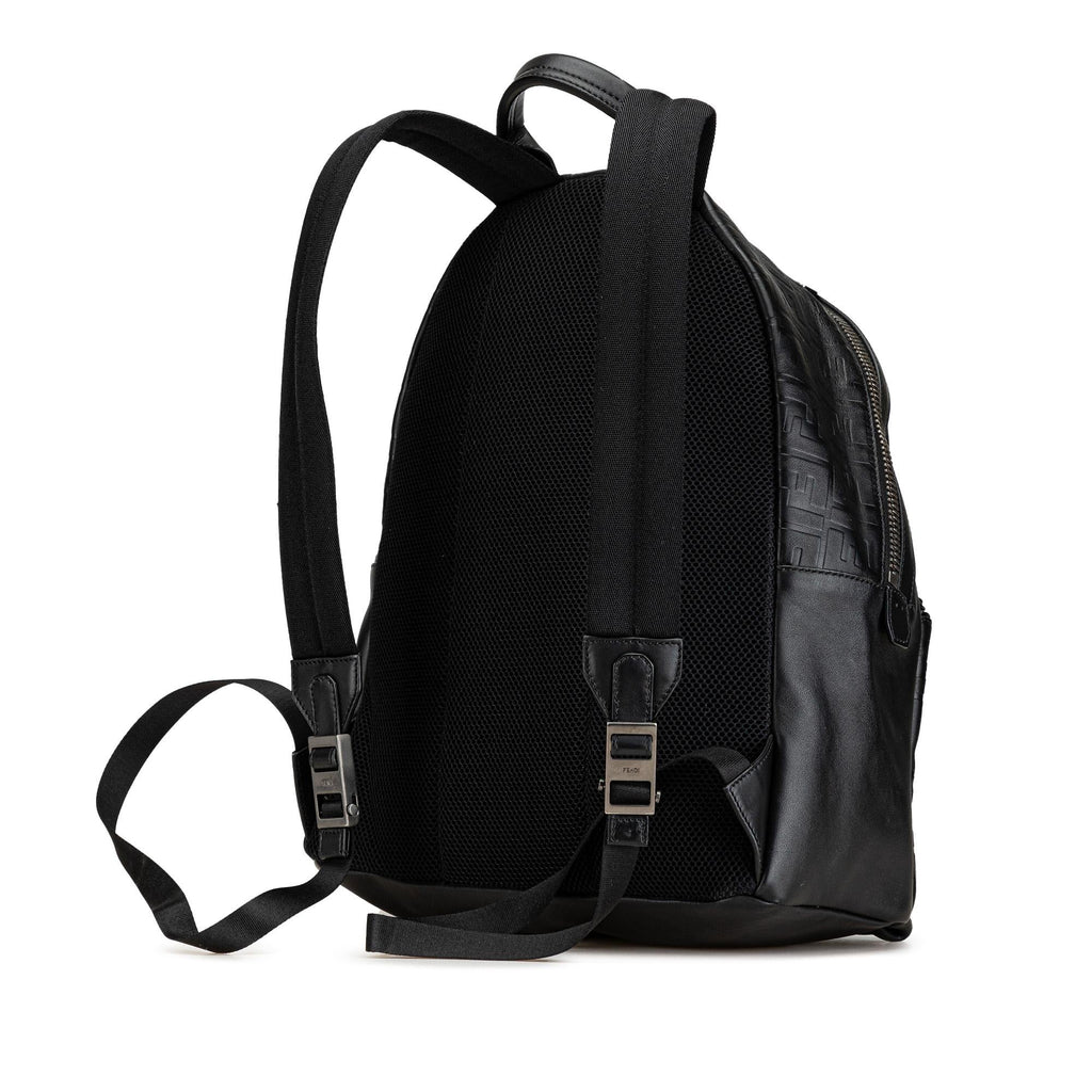 Fendi Vitello Grace Zucca Embossed Leather Backpack