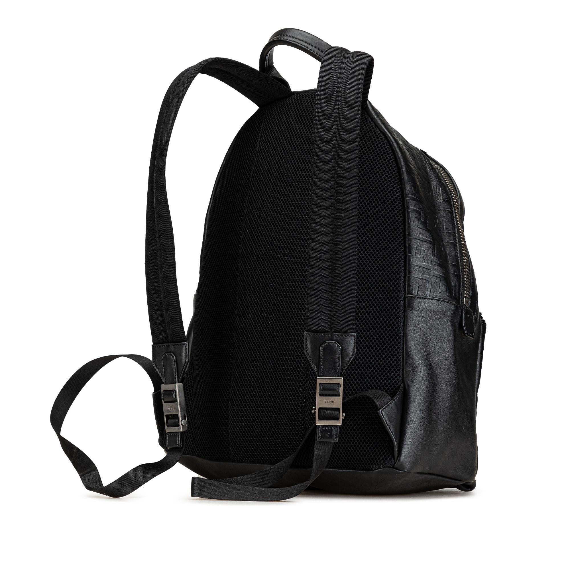 Fendi Vitello Grace Zucca Embossed Leather Backpack