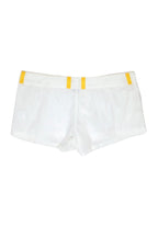 Fendi - White Low Rise Nylon Shorts w/ Yellow Belt Loops Sz 8