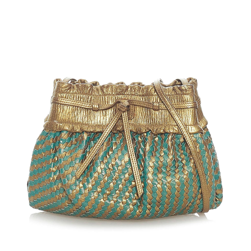 Fendi Woven Leather Bucket Bag (SHG-33268)