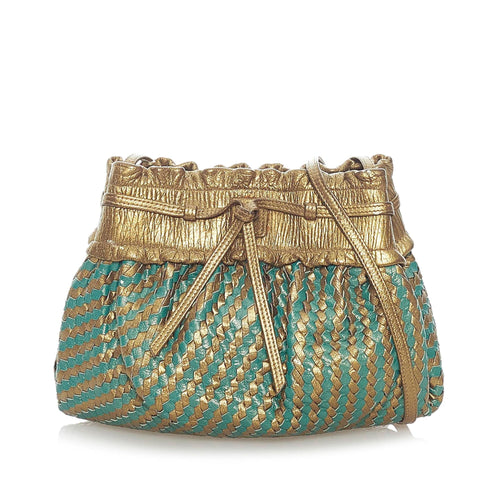 Fendi Woven Leather Bucket Bag (SHG-33268)