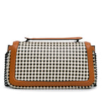 Fendi Woven Leather Chain Baguette Satchel (SHG-DfXa2v)