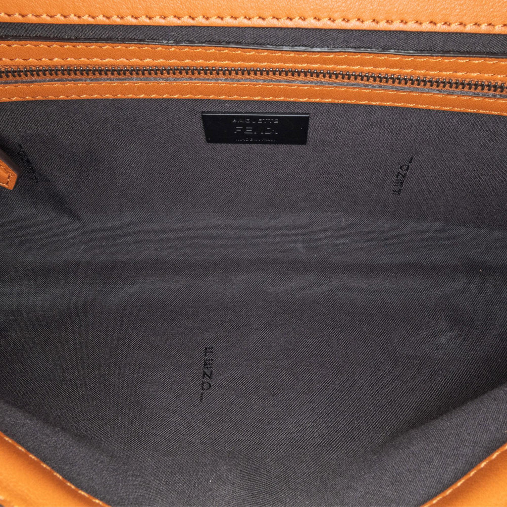 Fendi Woven Leather Chain Baguette Satchel (SHG-DfXa2v)