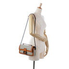 Fendi Woven Leather Chain Baguette Satchel (SHG-DfXa2v)