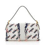 Fendi X Fila Mania Calfskin Beaded Baguette Shoulder Bag (SHF-bdJOQe)