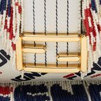 Fendi X Fila Mania Calfskin Beaded Baguette Shoulder Bag (SHF-bdJOQe)