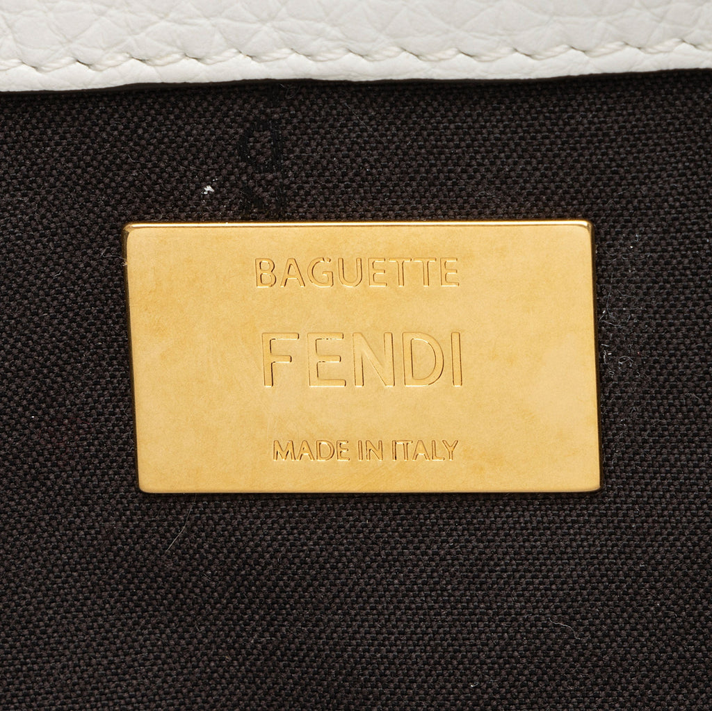 Fendi X Fila Mania Calfskin Beaded Baguette Shoulder Bag (SHF-bdJOQe)