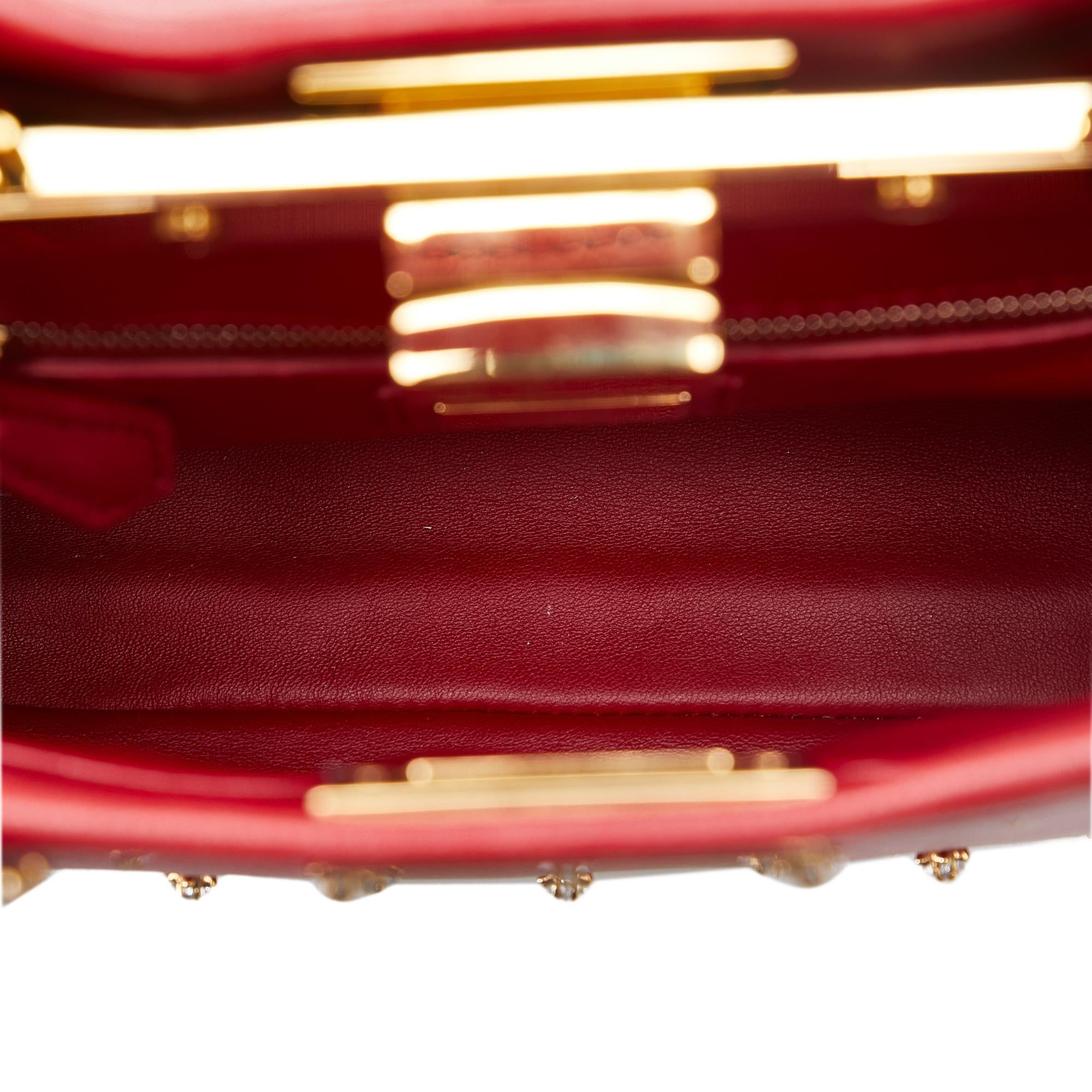 Fendi XS Studded Crystal Stars Peekaboo Iconic Satchel (SHG-qwNGea)