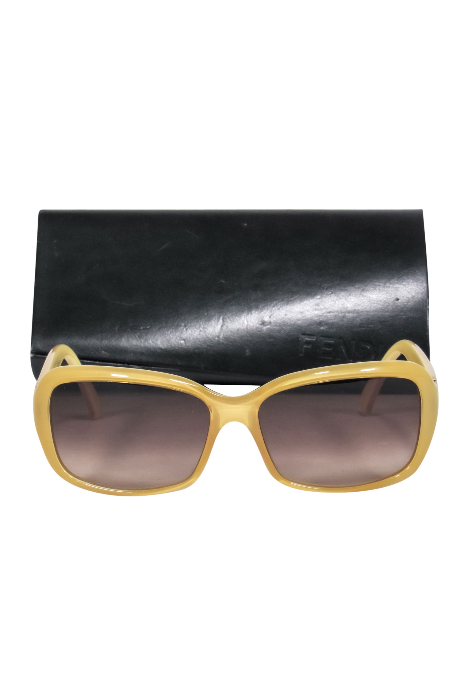 Fendi - Yellow Square Framed Sunglasses w/ Case