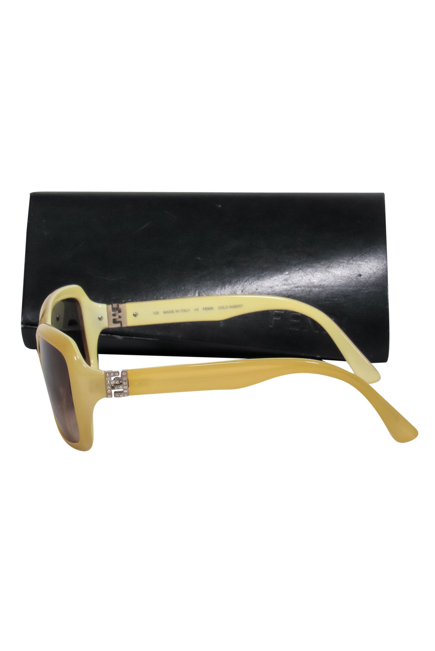 Fendi - Yellow Square Framed Sunglasses w/ Case