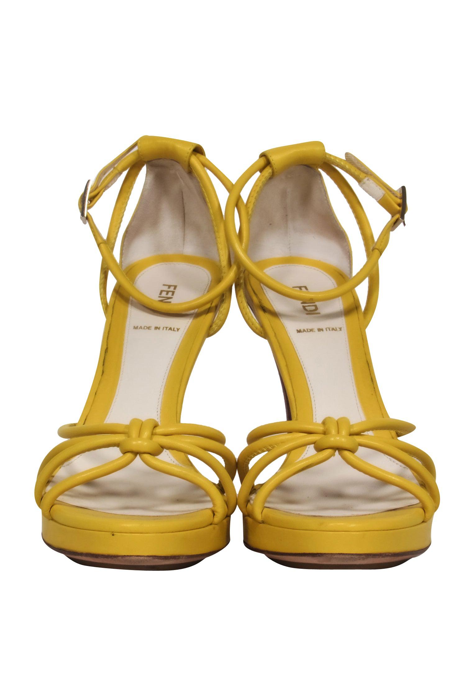Fendi - Yellow Strappy Heels Sz 8