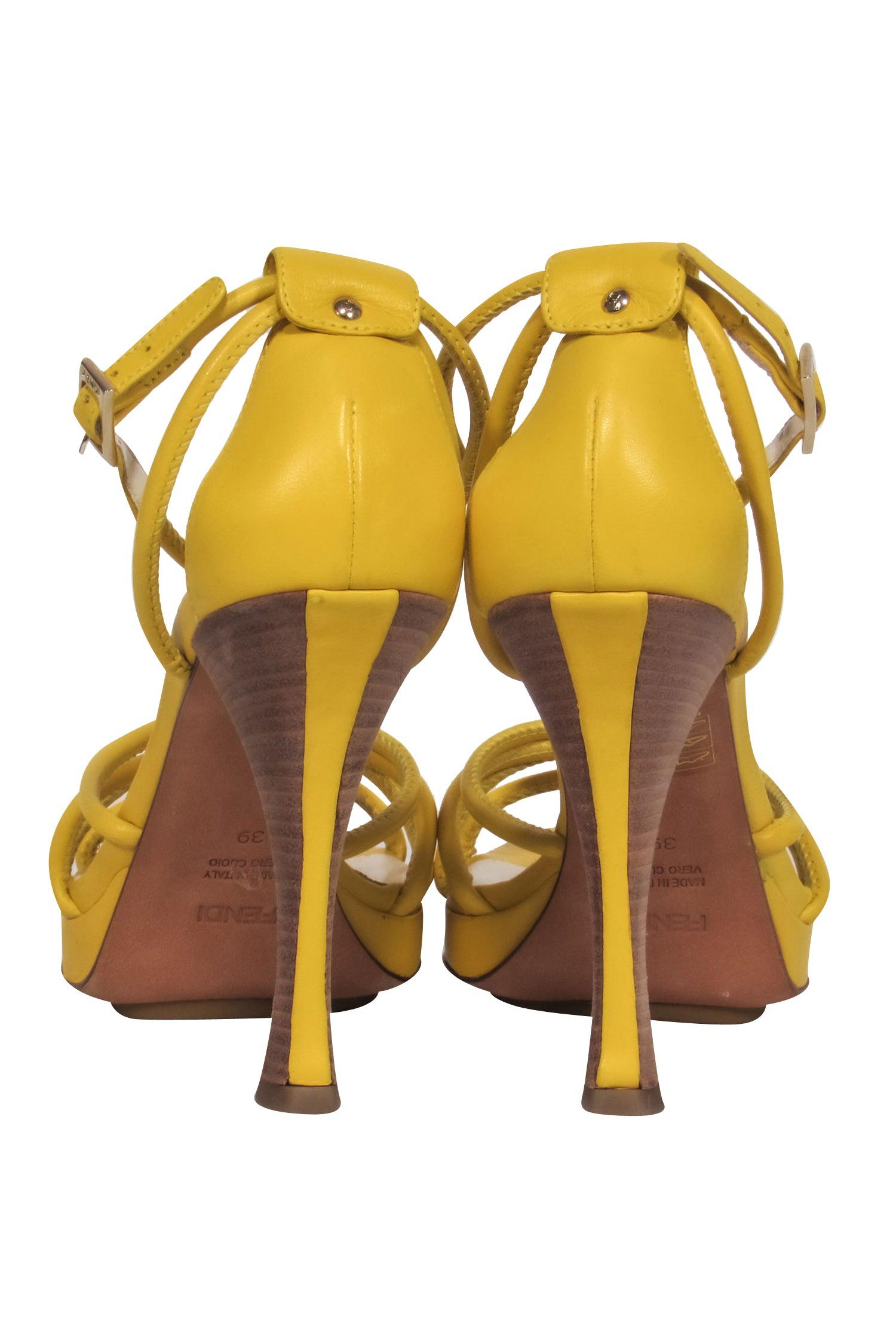 Fendi - Yellow Strappy Heels Sz 8