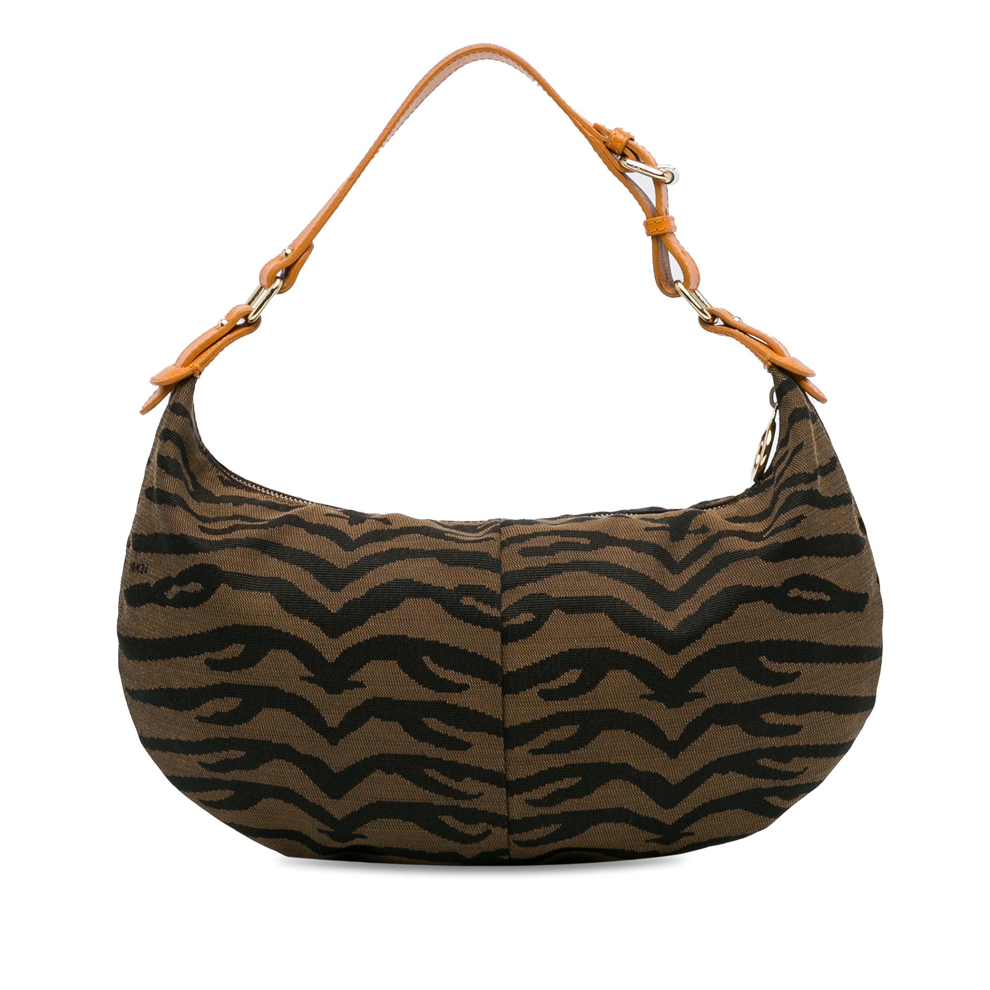 Fendi Zebra Print Canvas Hobo (SHG-RSZLfY)