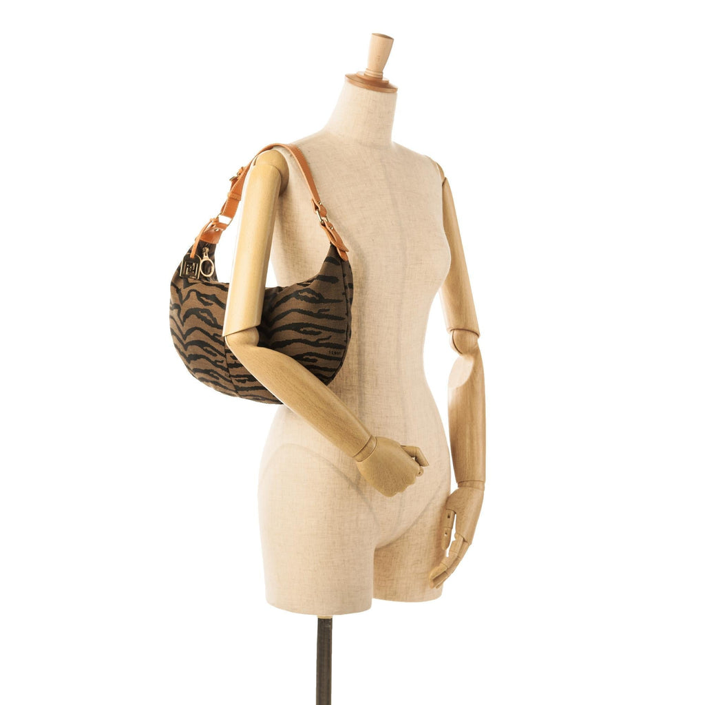 Fendi Zebra Print Canvas Hobo (SHG-RSZLfY)