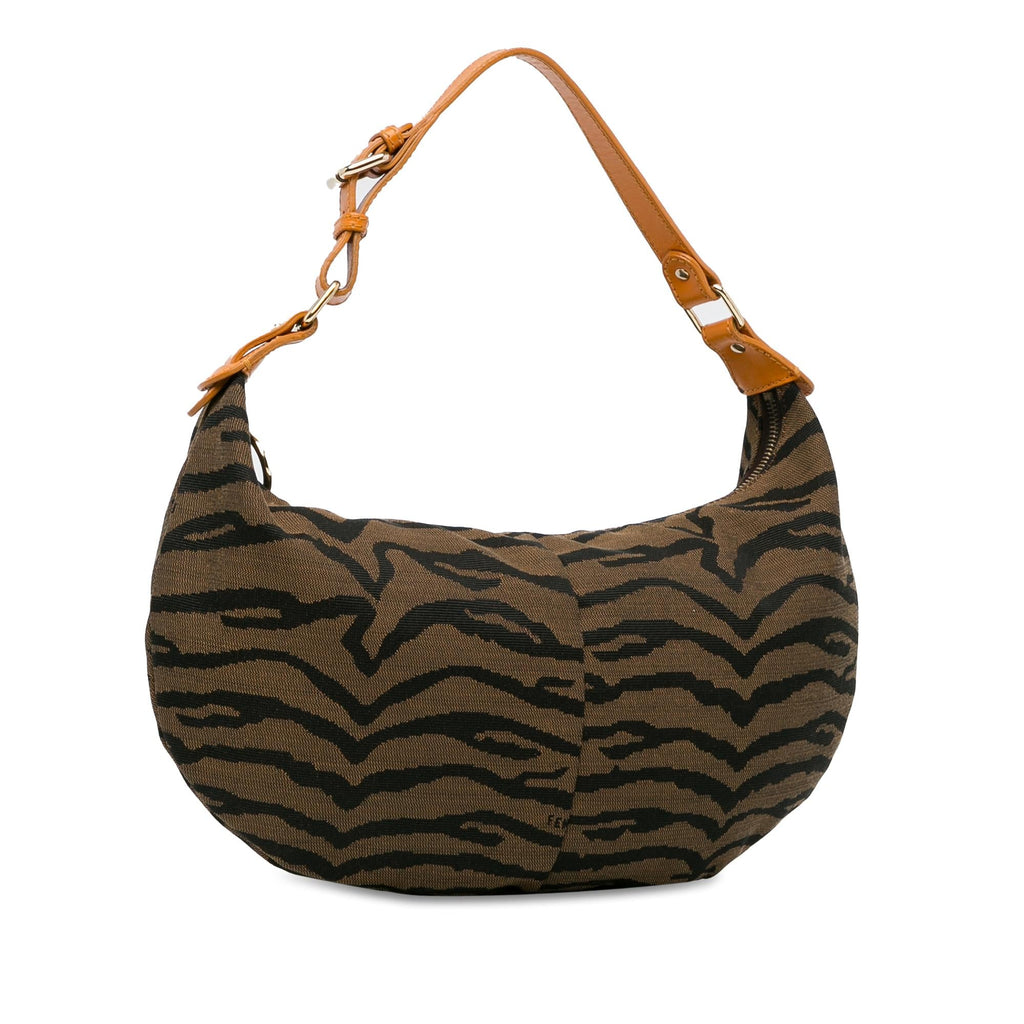 Fendi Zebra Print Canvas Hobo (SHG-RSZLfY)