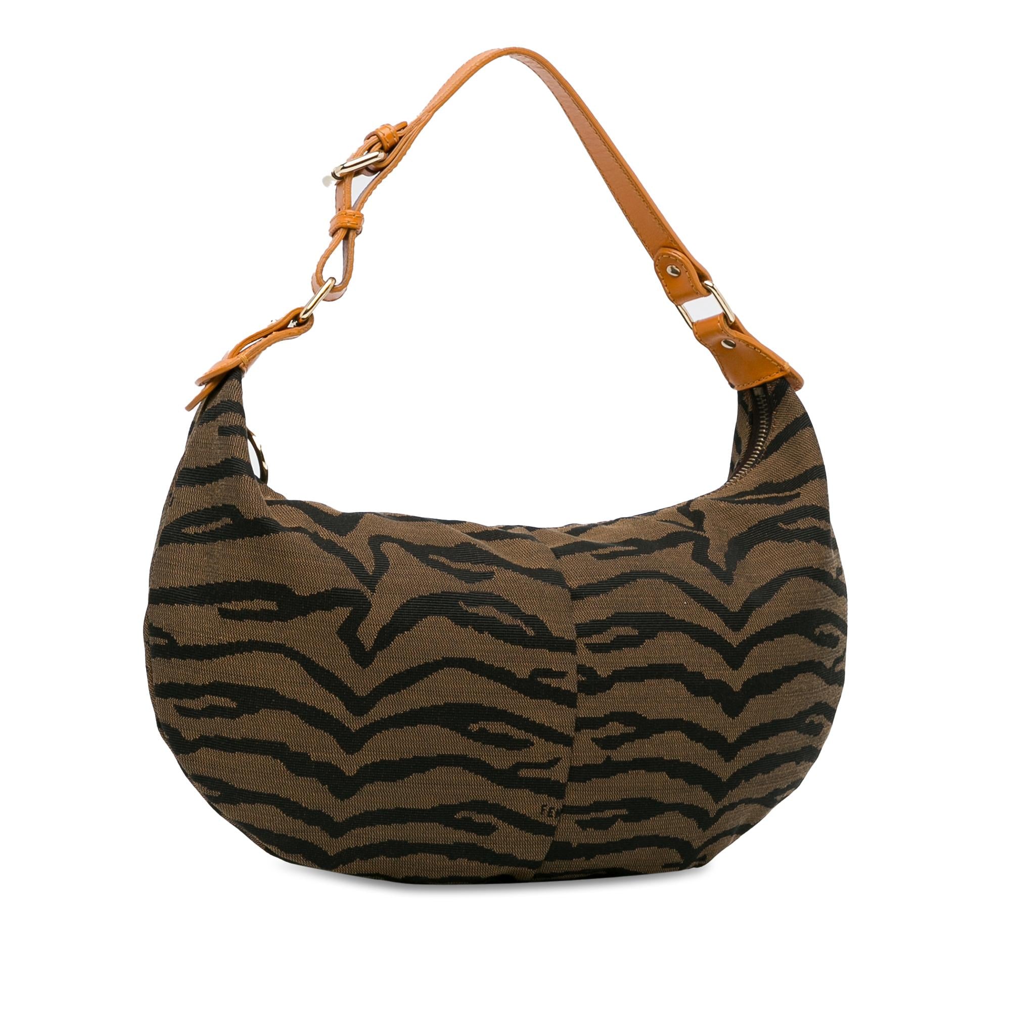 Fendi Zebra Print Canvas Hobo (SHG-RSZLfY)