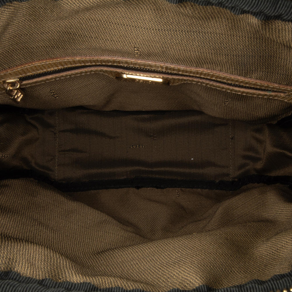 Fendi Zebra Print Canvas Satchel (SHG-osFG5D)