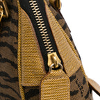 Fendi Zebra Print Canvas Satchel (SHG-osFG5D)