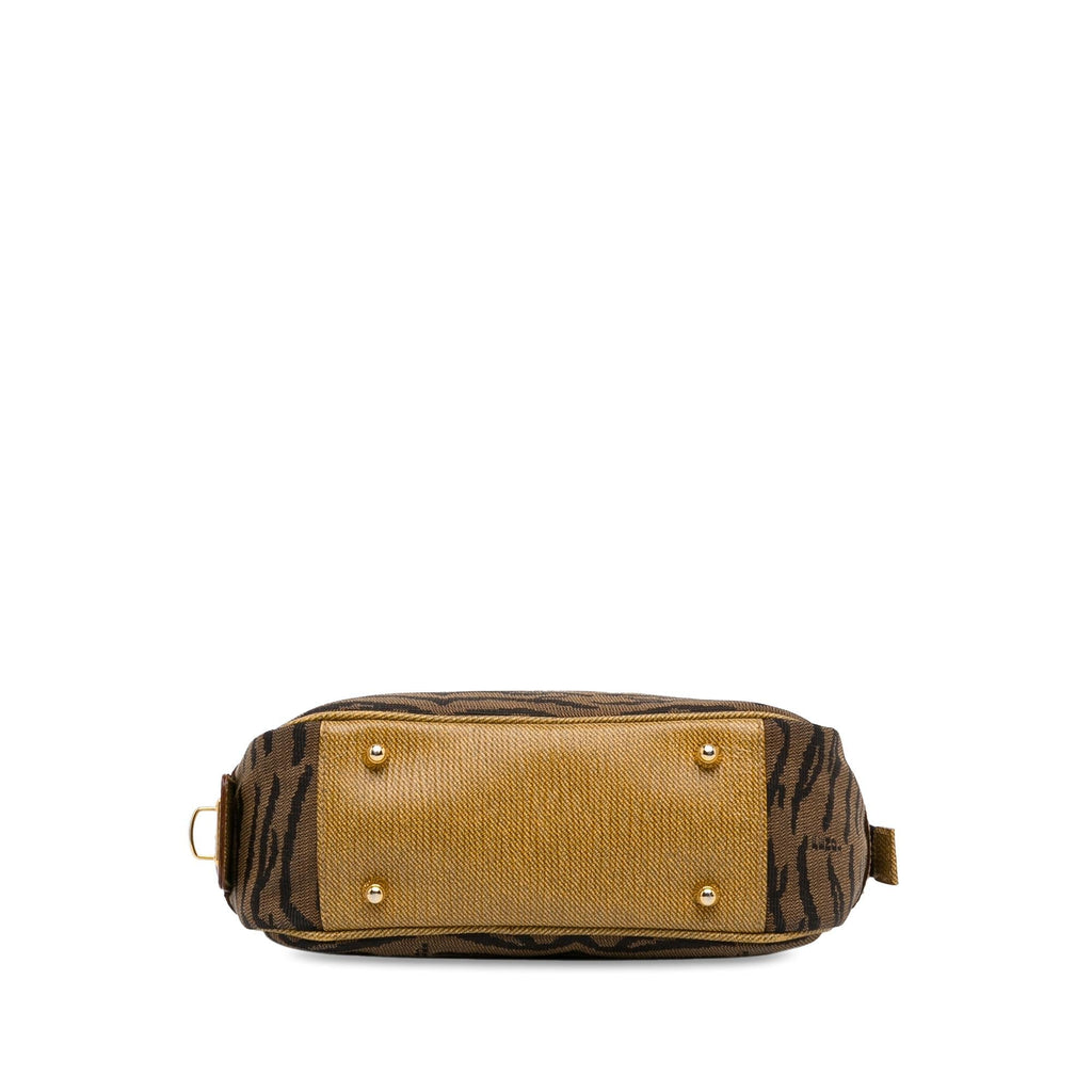 Fendi Zebra Print Canvas Satchel (SHG-osFG5D)