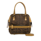 Fendi Zebra Print Canvas Satchel (SHG-osFG5D)
