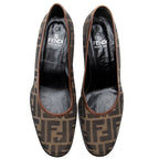Fendi Zucca Block Heel Pumps - Size 8.5 / 38.5 (SHF-20924)